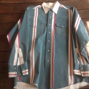 Vintage Wrangler Snap Long Sleeve Western Shirt